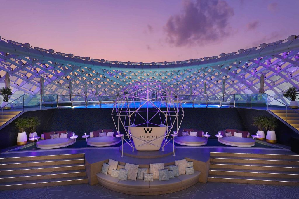  Abu Dhabi WET Deck, central DJ space and VIP daybeds